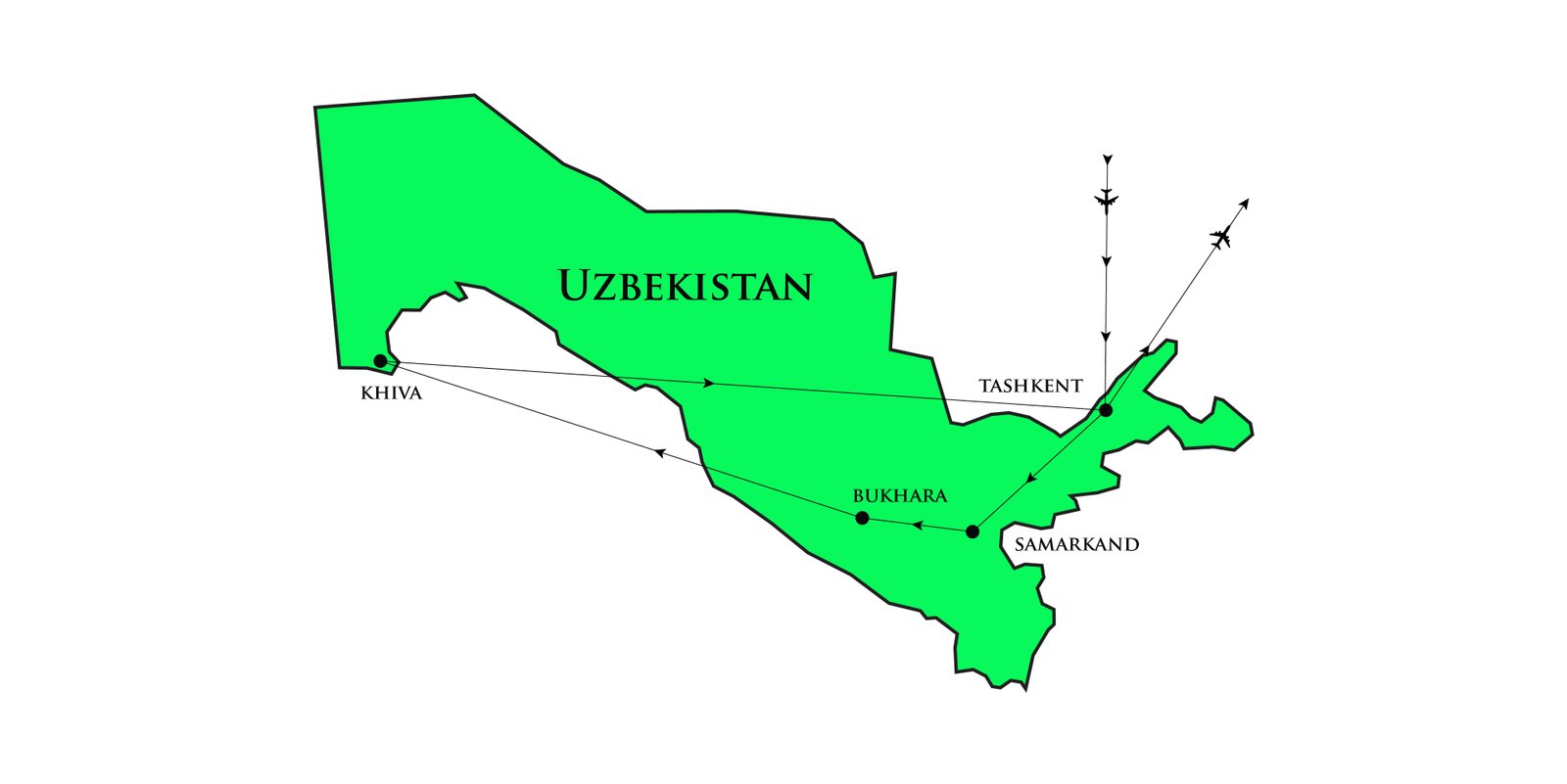 Map of Egypt itinerary